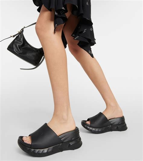 givenchy leather gladiator flat sandals|givenchy marshmallow slide wedge sandals.